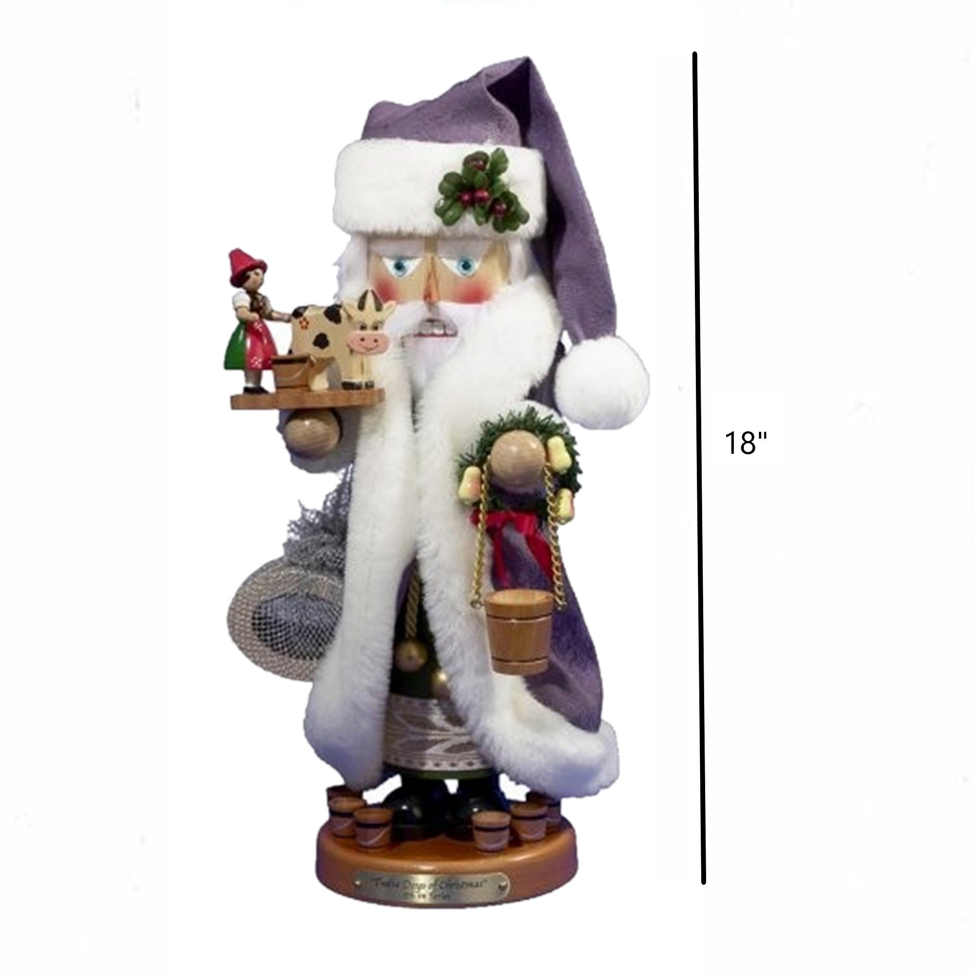 Steinbach Twelve Days of Christmas, Eight Maids a Milking Musical Nutcracker 18”