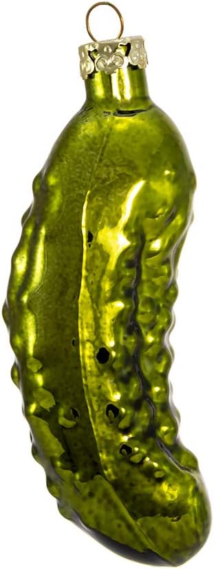 Kurt Adler Noble Gems Glass Ornament for Christmas Tree — Pickle, 4"