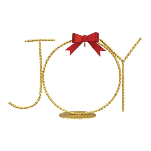 Old World Christmas Twisted Metal Single Ornament Stand, JOY with Red Bow, 6"H