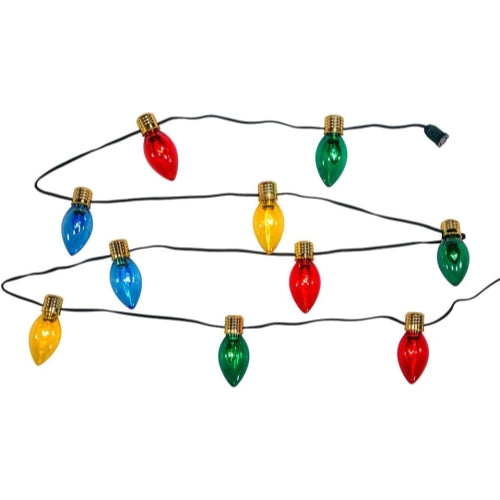 Kurt Adler Indoor/Outdoor String UL 10-Light Set, Giant C7 Bulbs, Multi-Colored, 12'