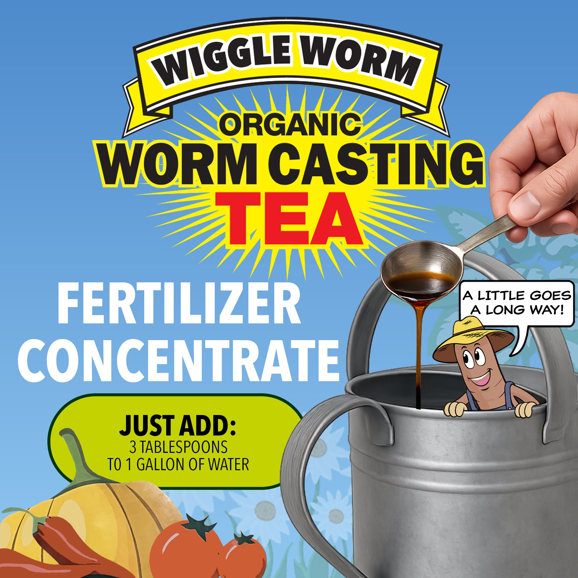 Wiggle Worm Pure Worm Castings Tea - Organic Liquid Fertilizer and Soil Amendment Concentrate for Indoor and Outdoor Plants