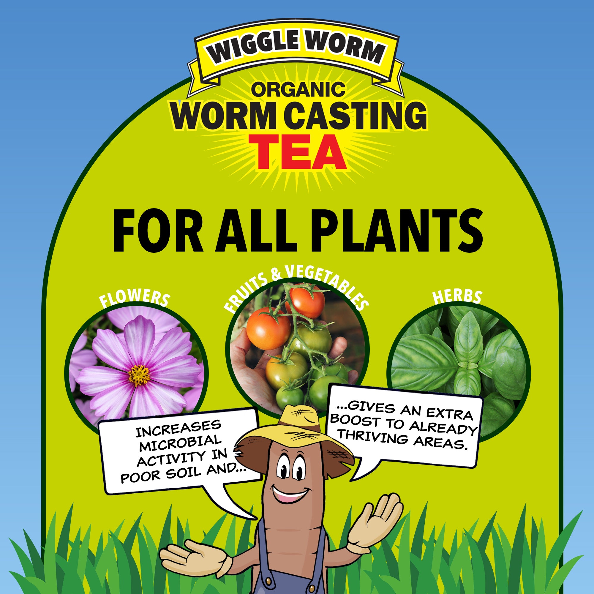 Wiggle Worm Pure Worm Castings Tea - Organic Liquid Fertilizer and Soil Amendment Concentrate for Indoor and Outdoor Plants
