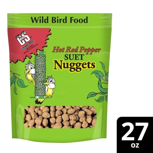C&S Hot Pepper Suet Nuggets — No-Melt, Mess-Free High-Energy Bird Feed, 27oz