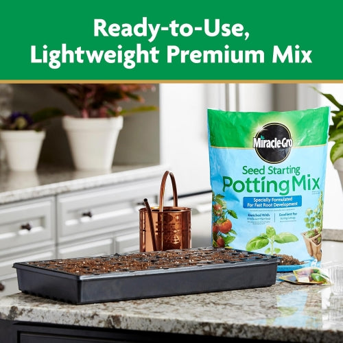 Miracle‑Gro Seed Starting Potting Mix — Formulated for Root Development, 8qt
