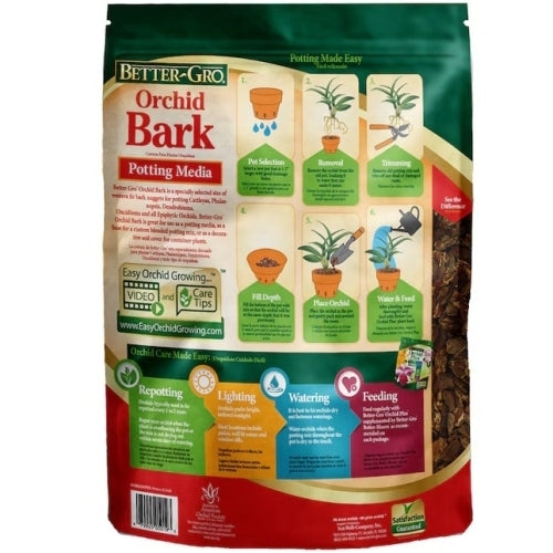 Better Gro Orchid Bark — Premium Western Fir Bark Mix for Orchids & Ornamentals, 4qt