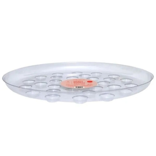 Curtis Wagner Plastics Clear Designer Series Heavy Plant Saucers, Footed — 16”