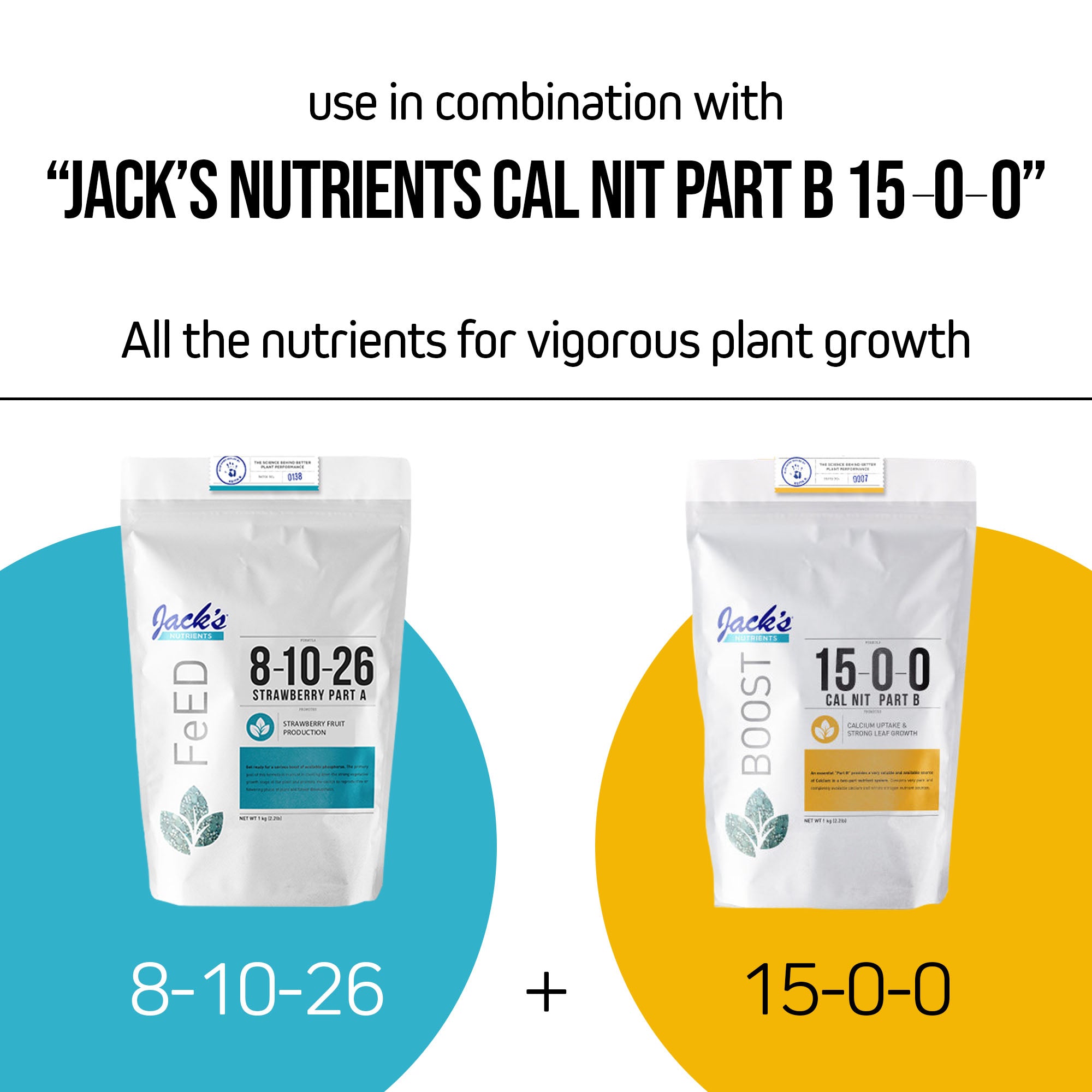 Jack's Nutrients 8-10-26 Strawberry Part A Water-Soluble Fertilizer for Strawberry Fruit Production in Continuous Liquid Feed Program, 2.2lbs