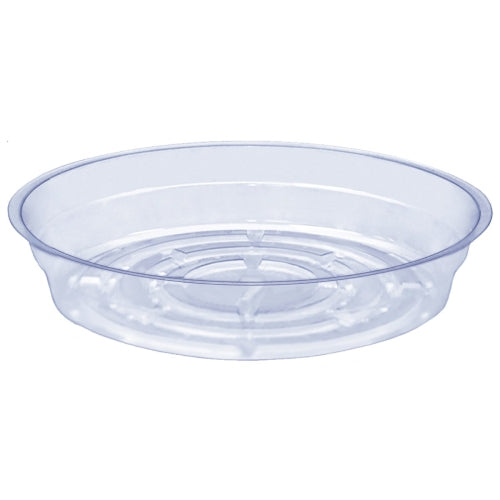Curtis Wagner Plastics Vinyl Plant Saucer — Air-Flow Bottom Design, Clear — 7"