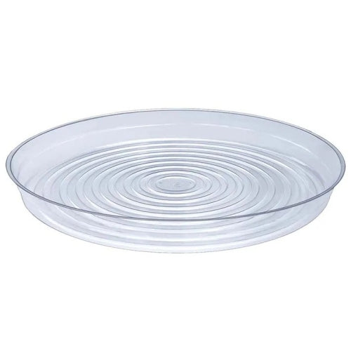 Curtis Wagner Plastics Vinyl Plant Saucer — Air-Flow Bottom Design, Clear — 16"