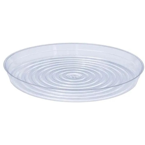 Curtis Wagner Plastics Vinyl Plant Saucer — Air-Flow Bottom Design, Clear — 17”
