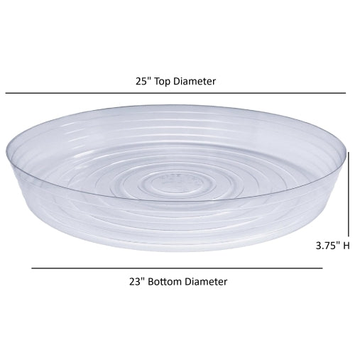 Curtis Wagner Plastics Vinyl Plant Saucer — Air-Flow Bottom Design, Clear — 25”