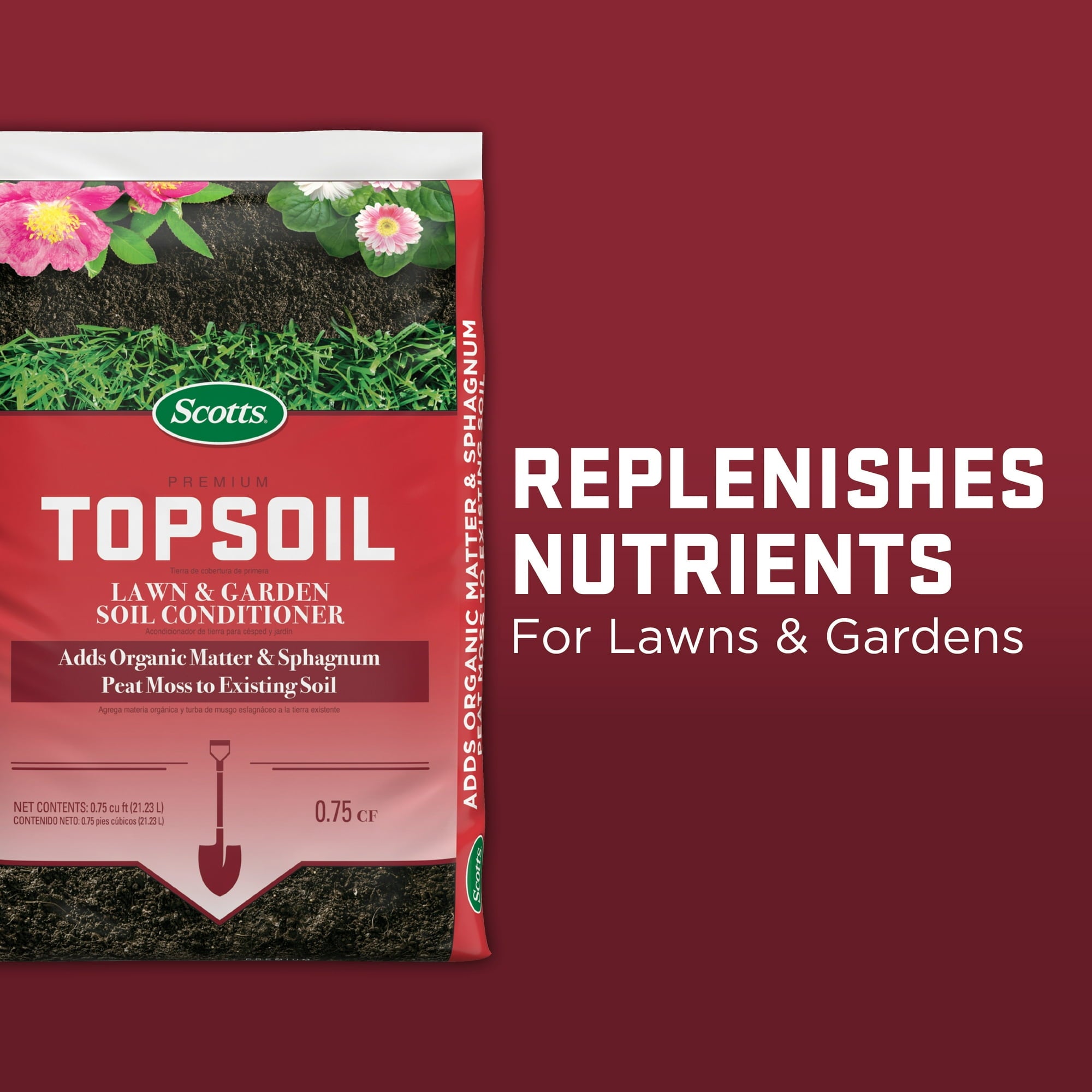 Scotts Premium Topsoil, Lawn and Garden Soil Conditioner, 0.75 cu ft
