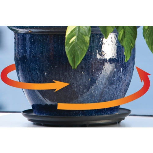 Bosmere Plastic Down Under Plant Saucer & Turner, Up to 400lb — Black, 16”