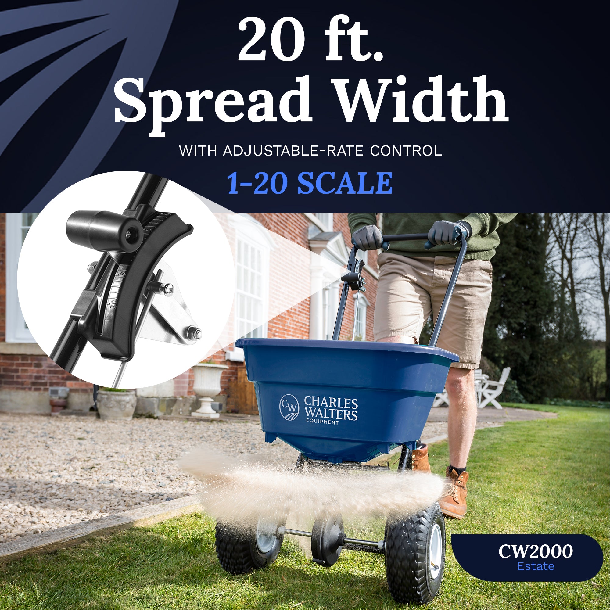 Charles Walters Equipment Steel Broadcast Spreader, 65lb Capacity