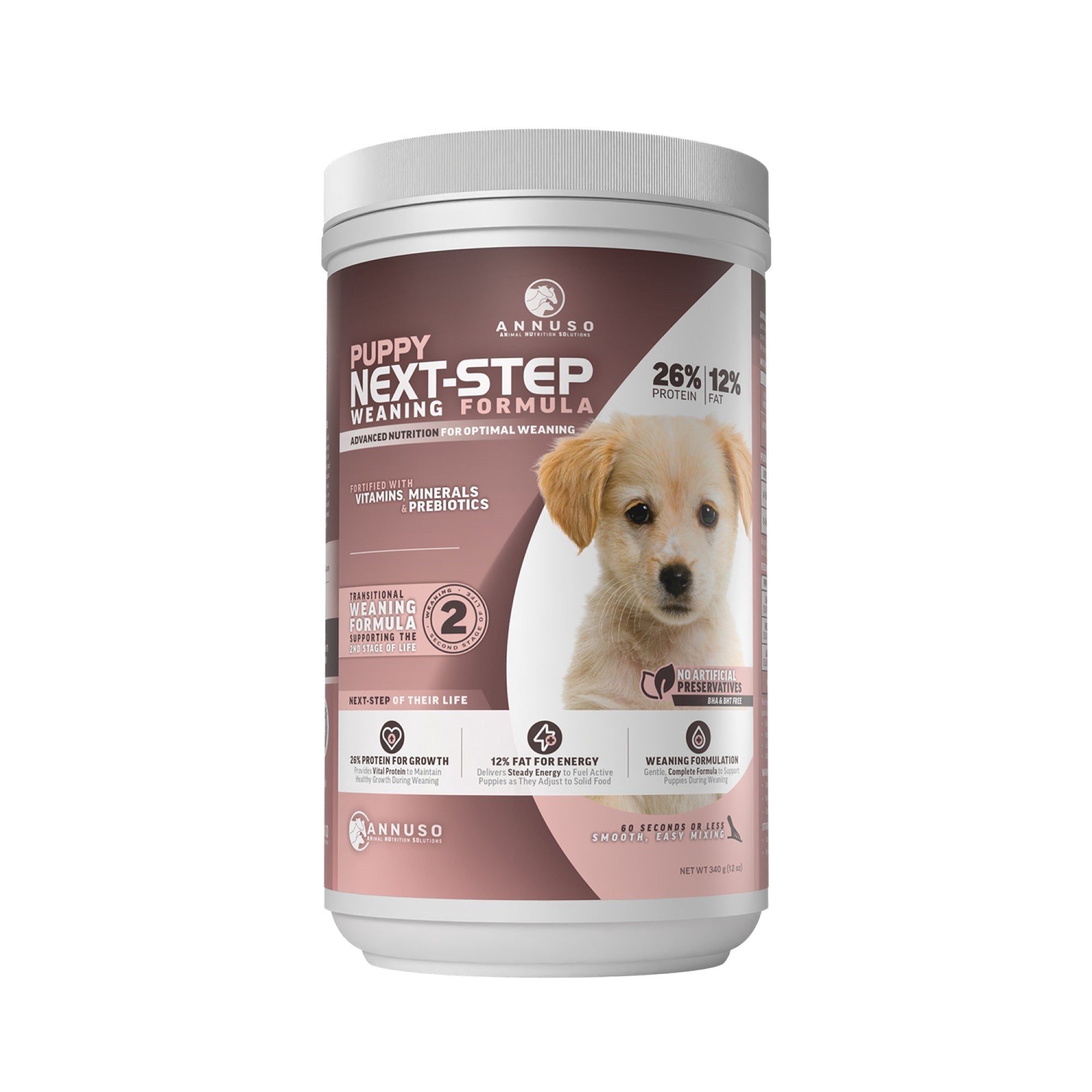ANNUSO Puppy Next-Step Weaning Formula for Puppies 4-8 Weeks, 12oz