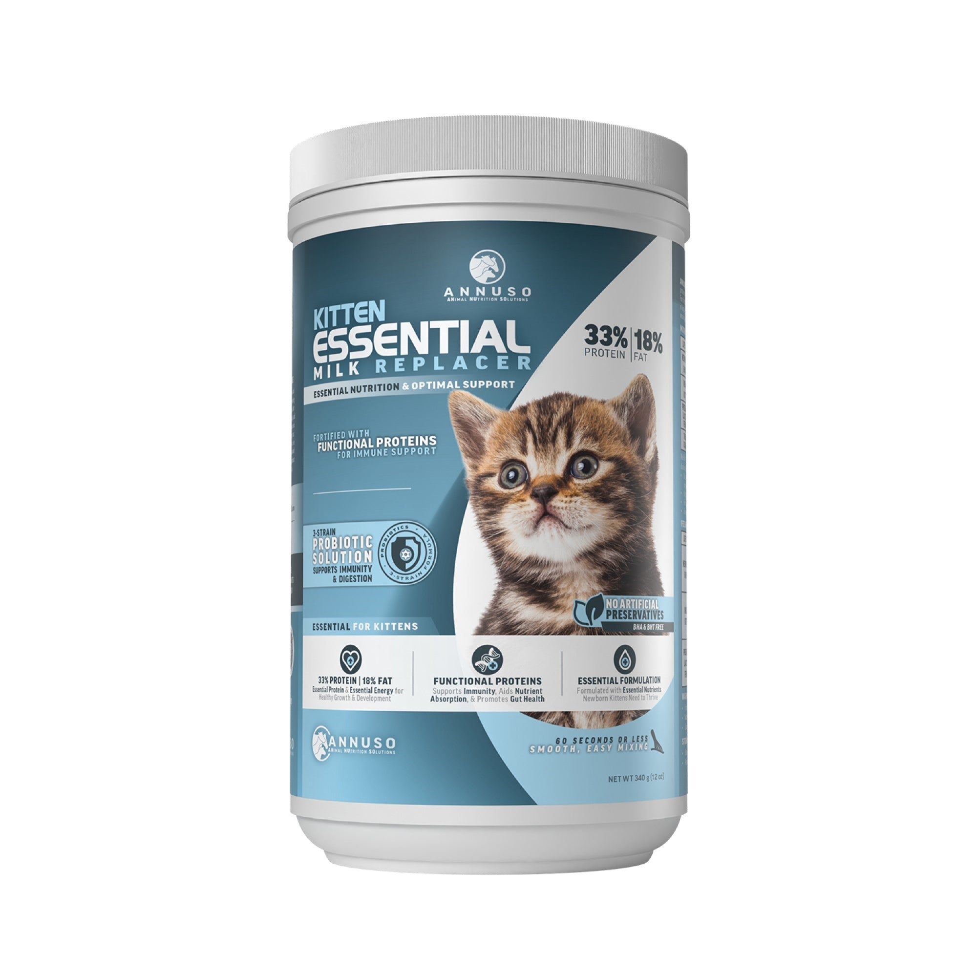ANNUSO Kitten Essential Milk Replacer to Support Immunity & Digestion, 12oz