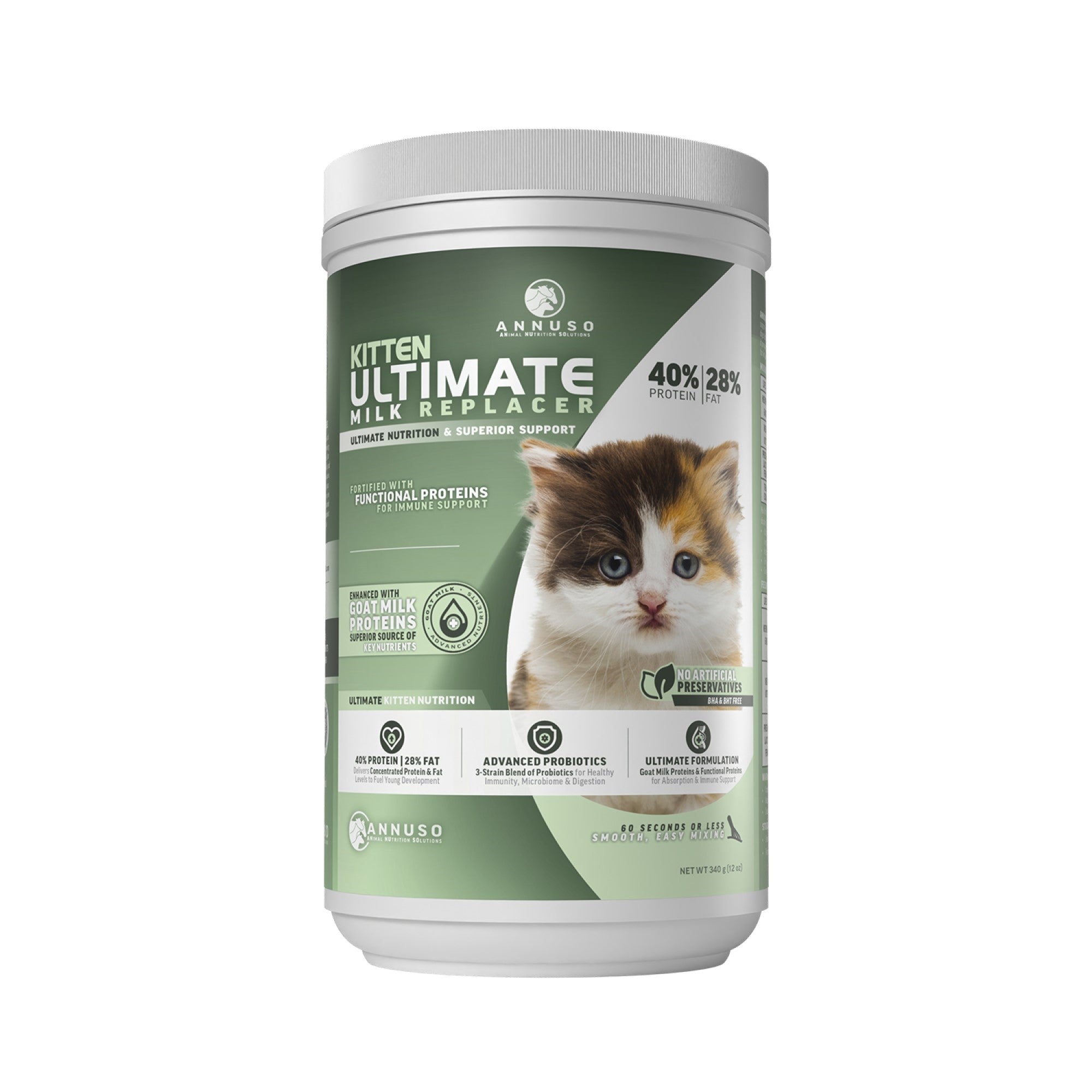 ANNUSO Kitten Ultimate Milk Replacer with Goat Milk Proteins, 12oz