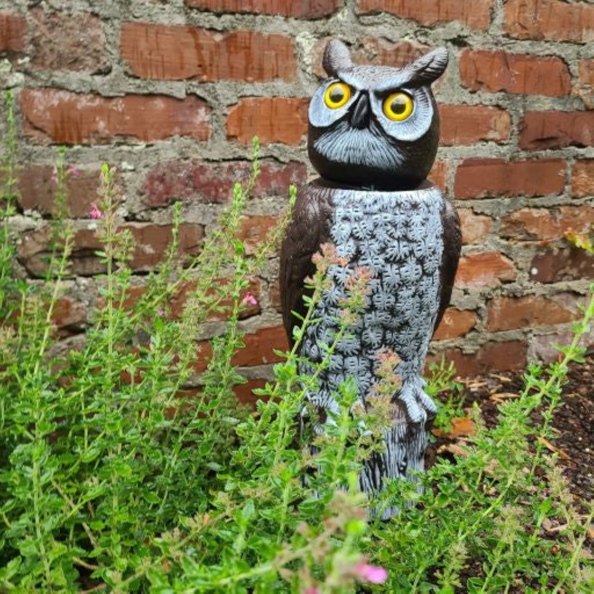 Dalen Owl Realistic Garden Decoy with 360° Rotating Head, 18"