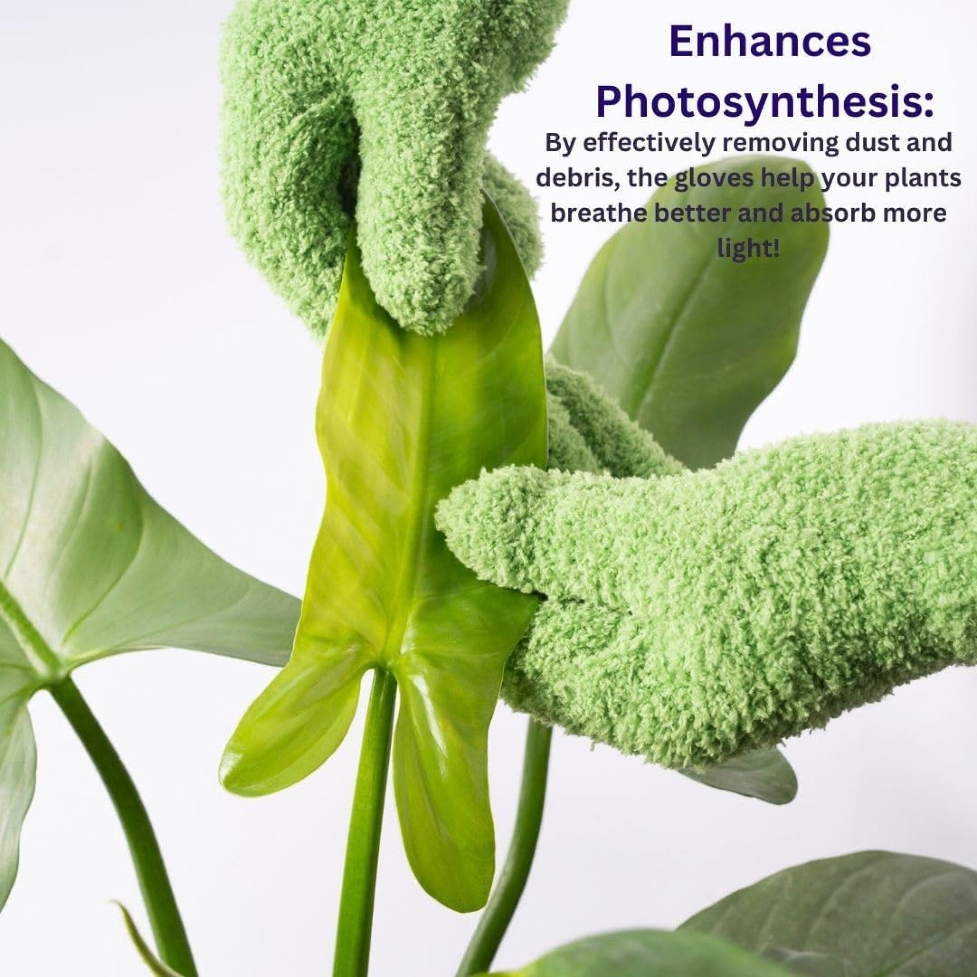 SuperMoss Reusable Microfiber Plant Cleaning Gloves for Indoor Plants