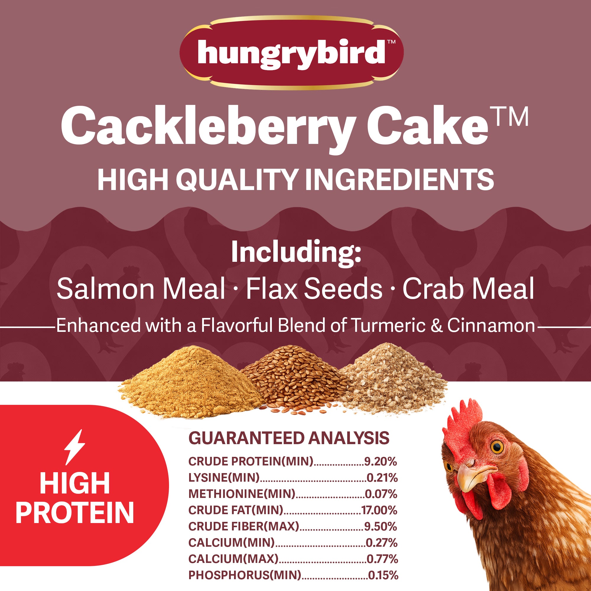 Hungrybird Cackleberry Suet Cake Treat, 15oz – All-Natural Poultry Snack