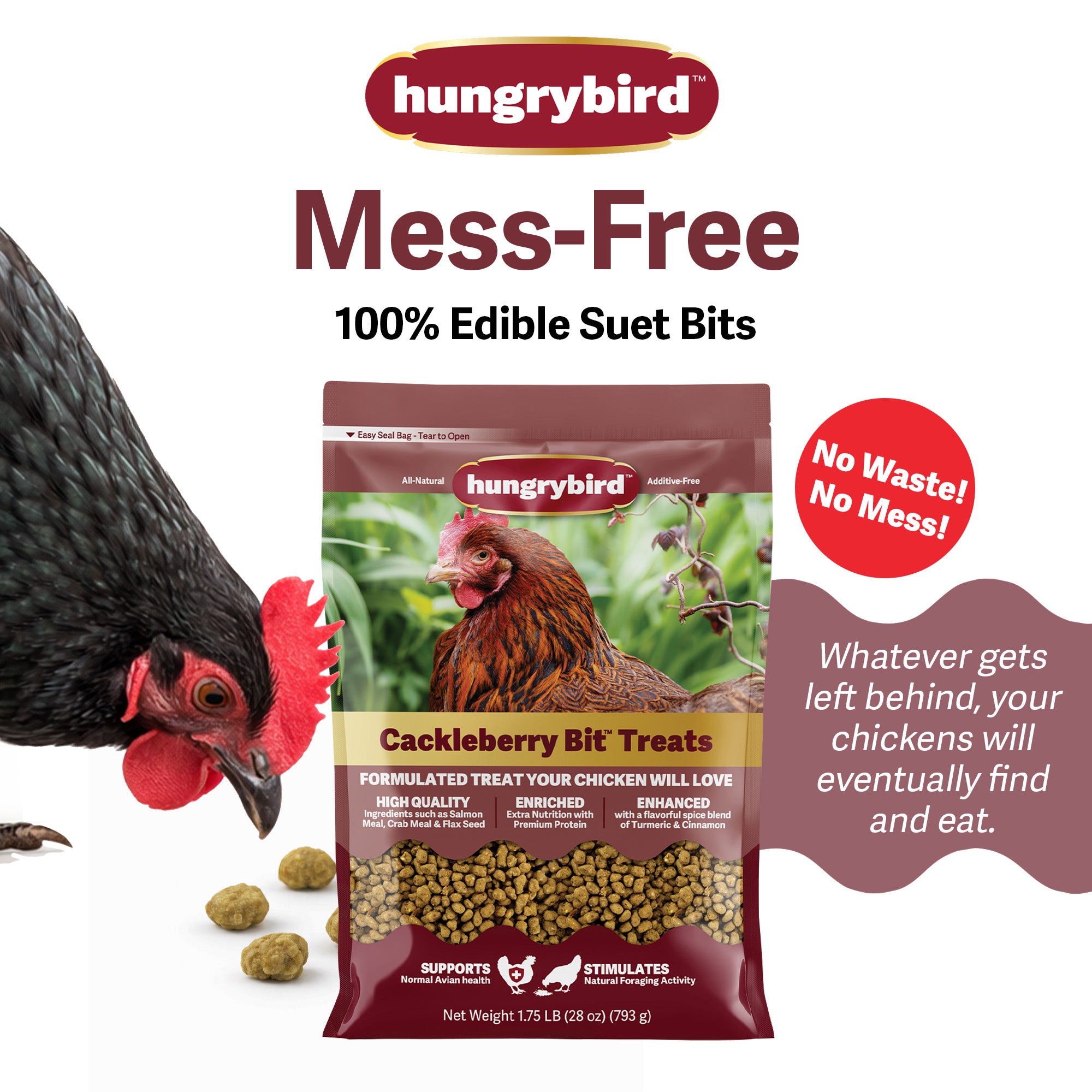 Hungrybird Crackleberry Bits, 1.75lbs – All-Natural Suet Poultry Treats