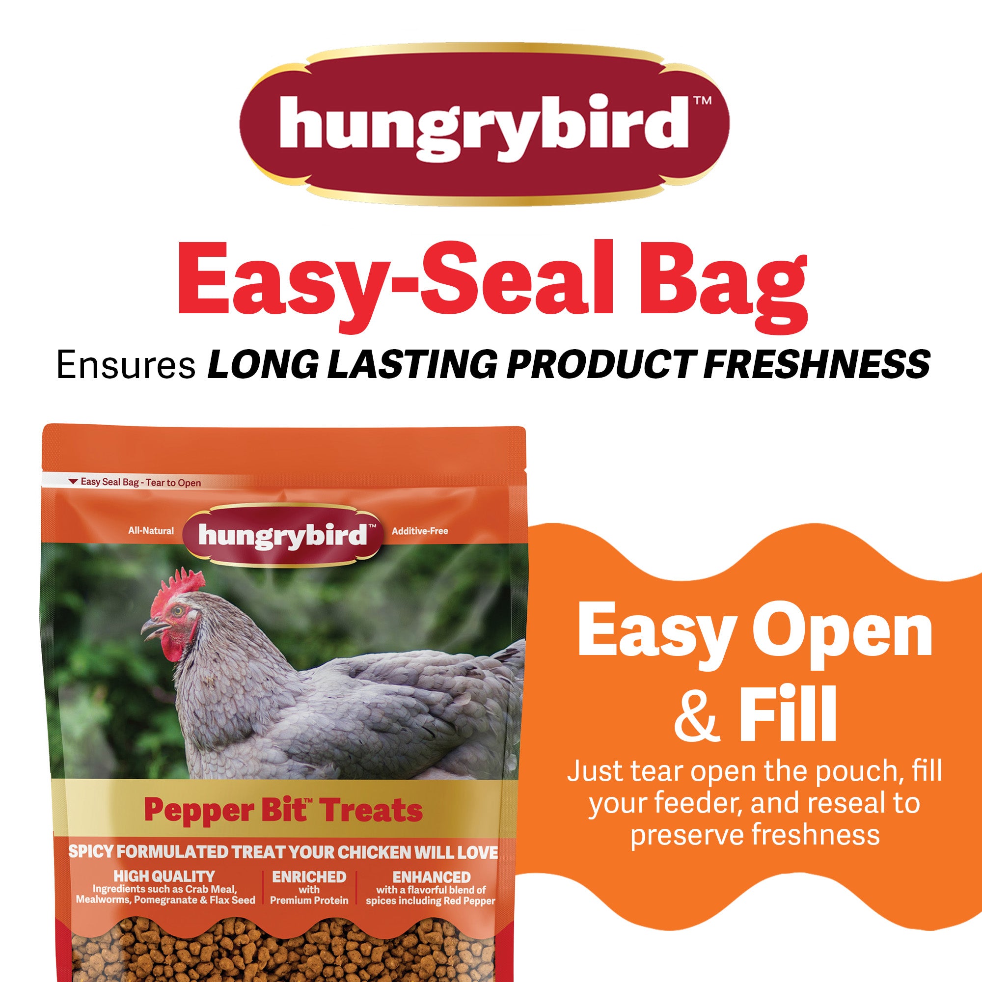 Hungrybird Red Pepper Bits, 1.75lbs – All-Natural Suet Poultry Treats