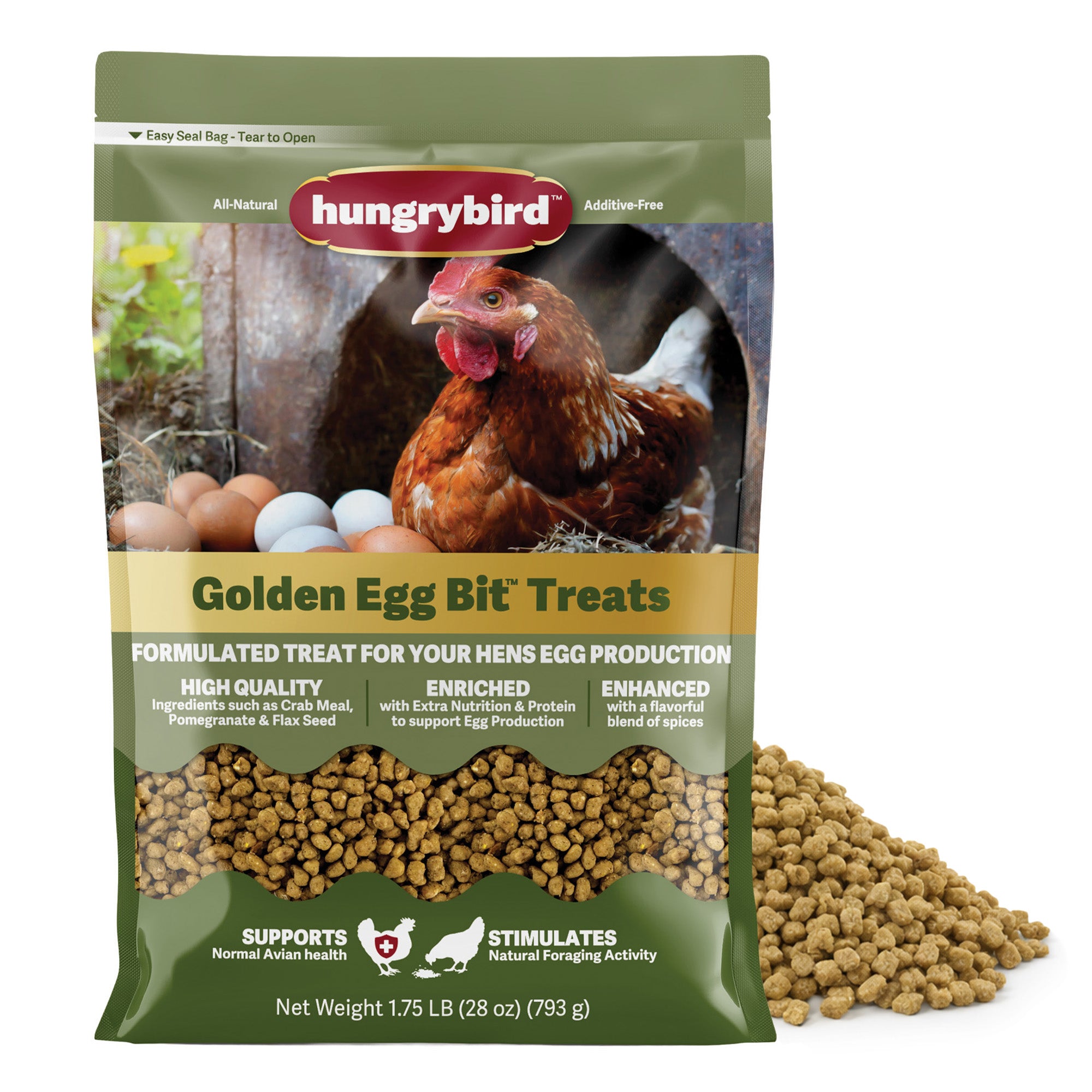 Hungrybird Golden Egg Bits, 1.75lbs – All-Natural Suet Poultry Treats