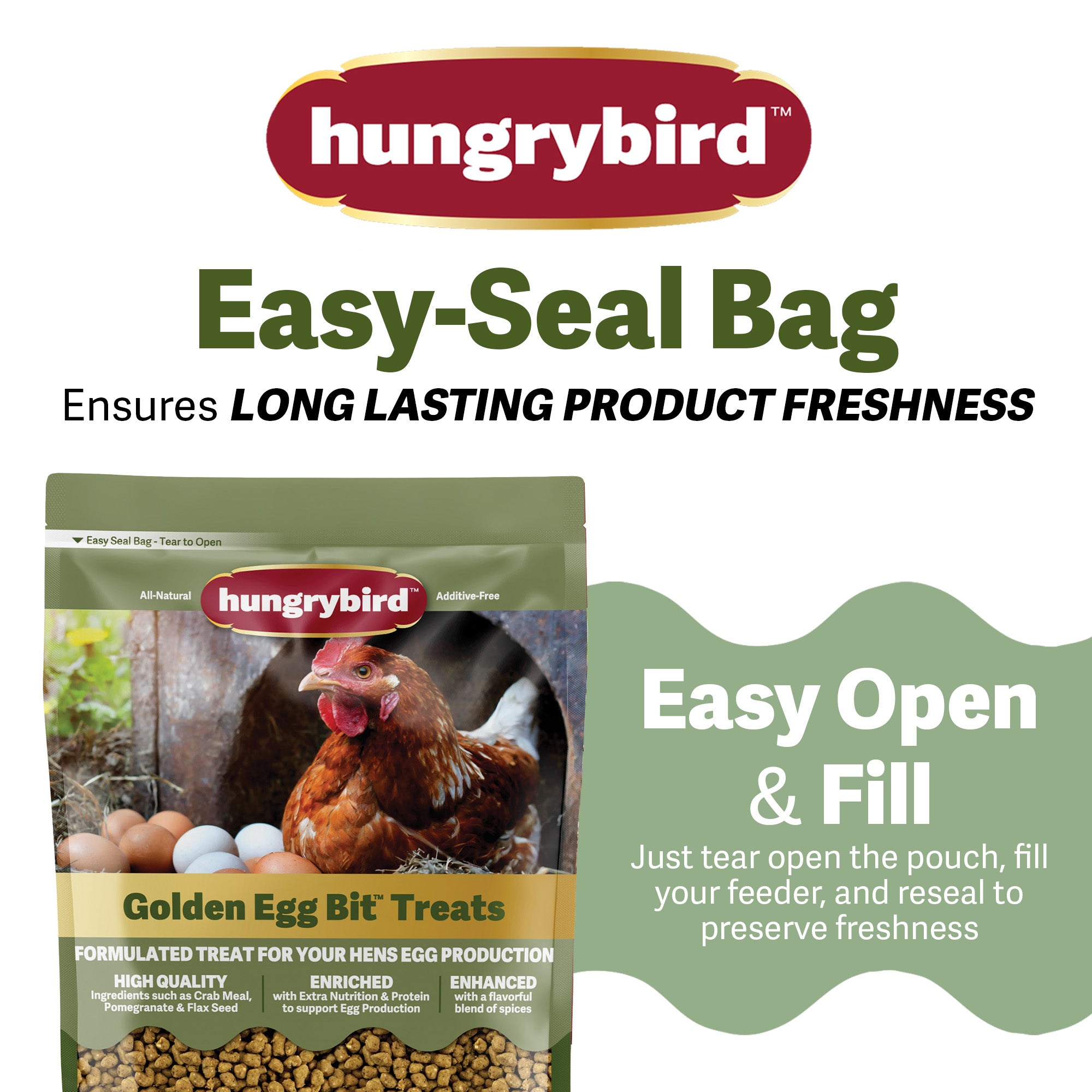 Hungrybird Golden Egg Bits, 1.75lbs – All-Natural Suet Poultry Treats