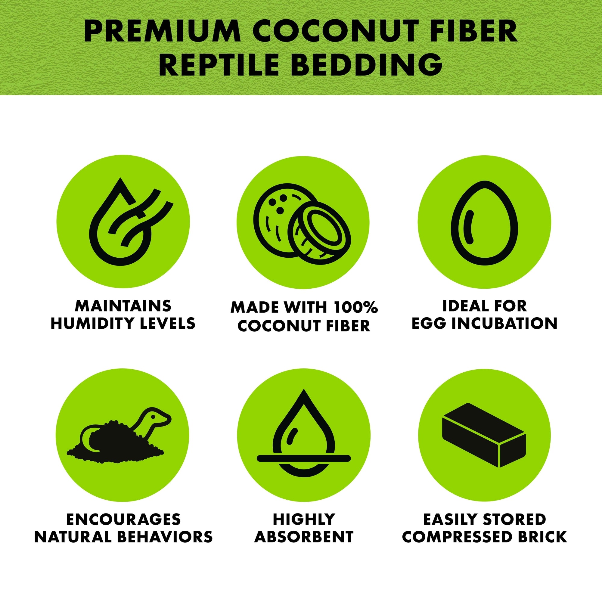 Zilla Coconut Husk Brick, Organic Bedding for Reptiles, 5.9 Liters, 360 cu in