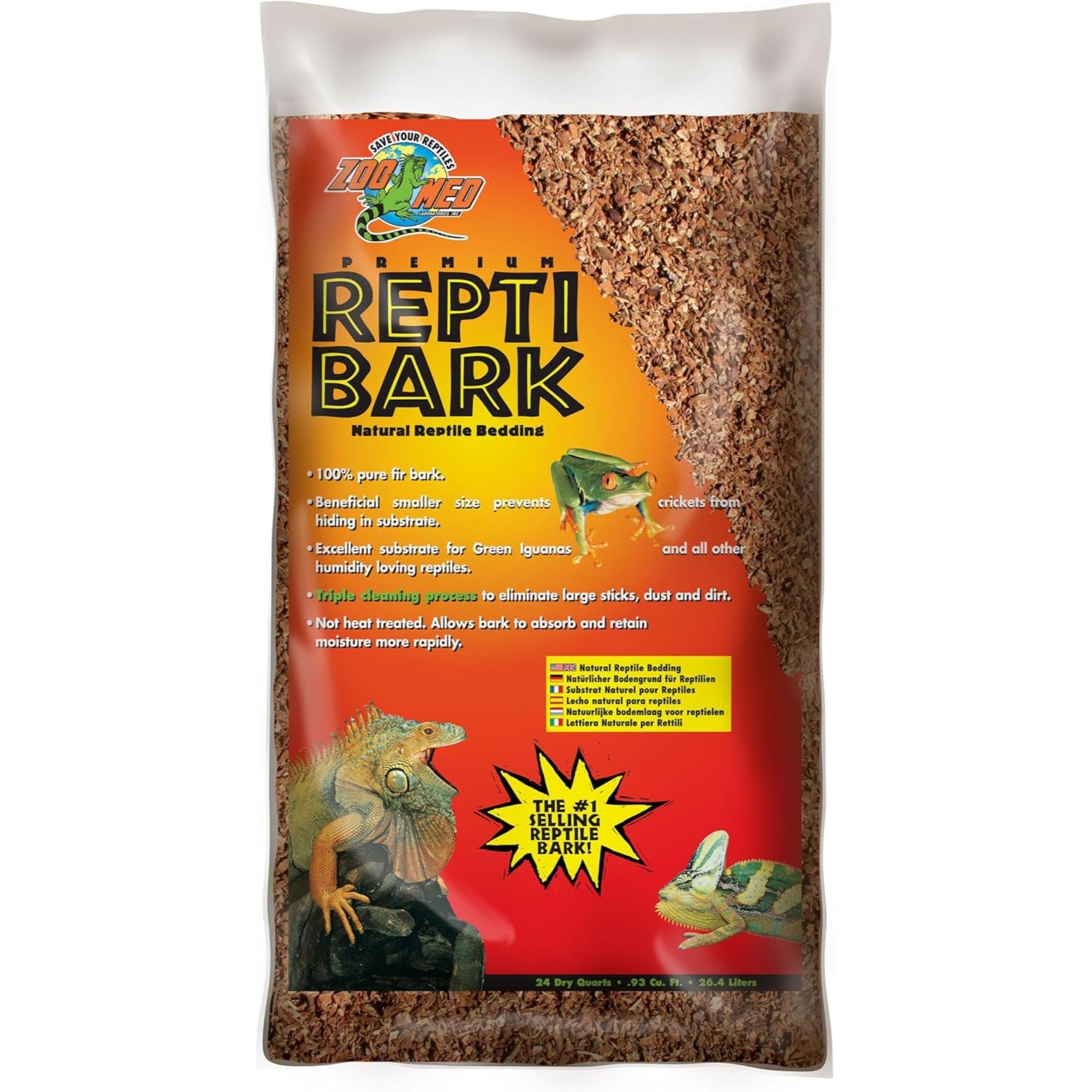 Zoo Med Premium Repti Bark Natural Reptile Bedding, 24 Dry Quarts