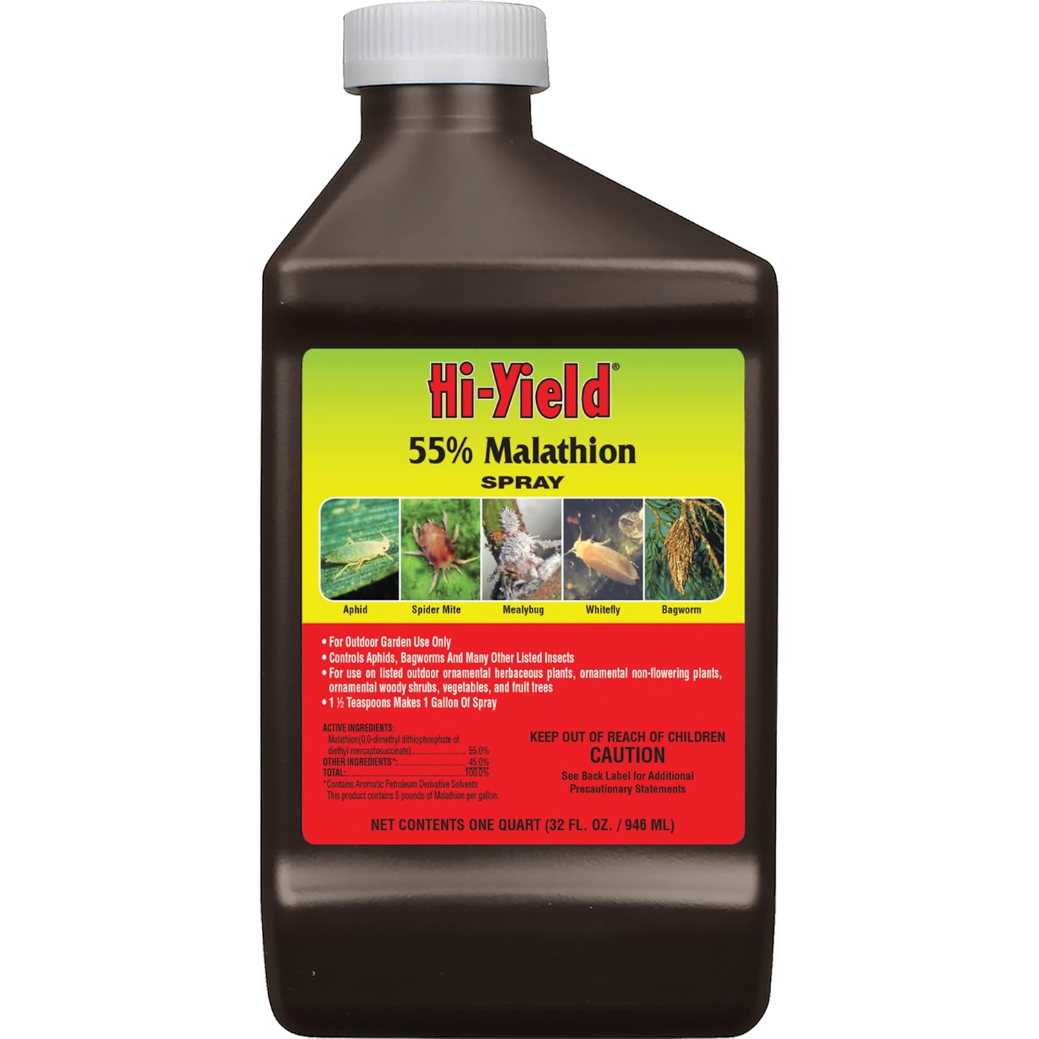 Hi-Yield 55% Malathion Insect Control Liquid Concentrate for Outdoor Gardens