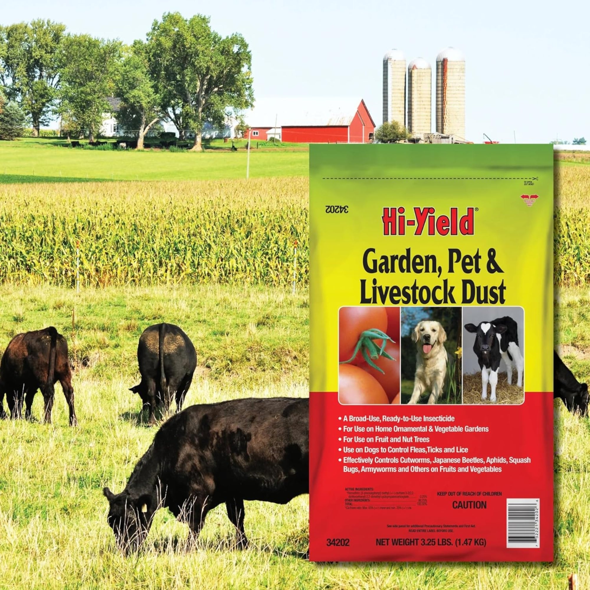 Hi-Yield Garden, Pet & Livestock Dust, Broad-Use Insecticide, 3.25lbs