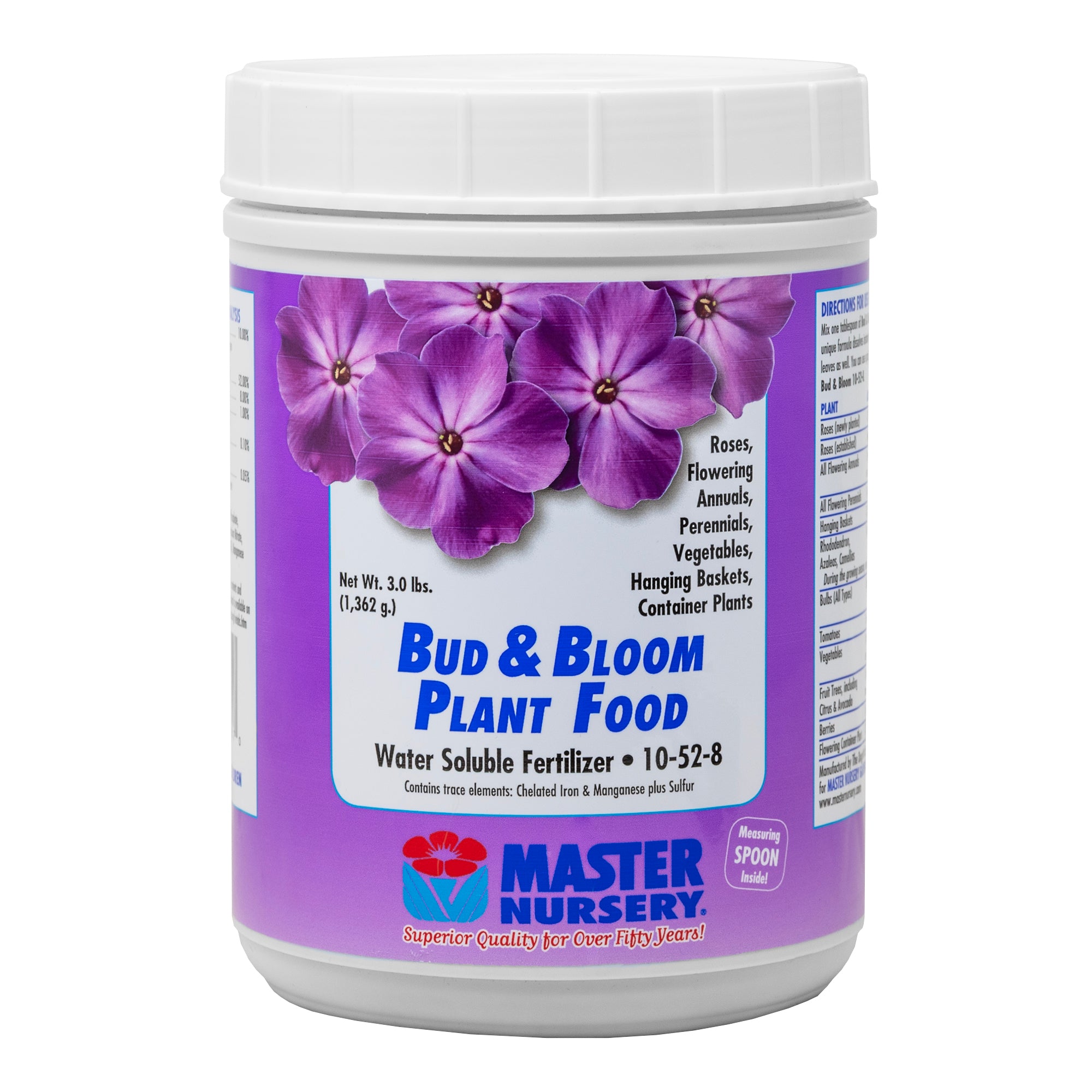 Master Nursery Bud and Bloom Water-Soluble Plant Food 10-52-8, 3lb