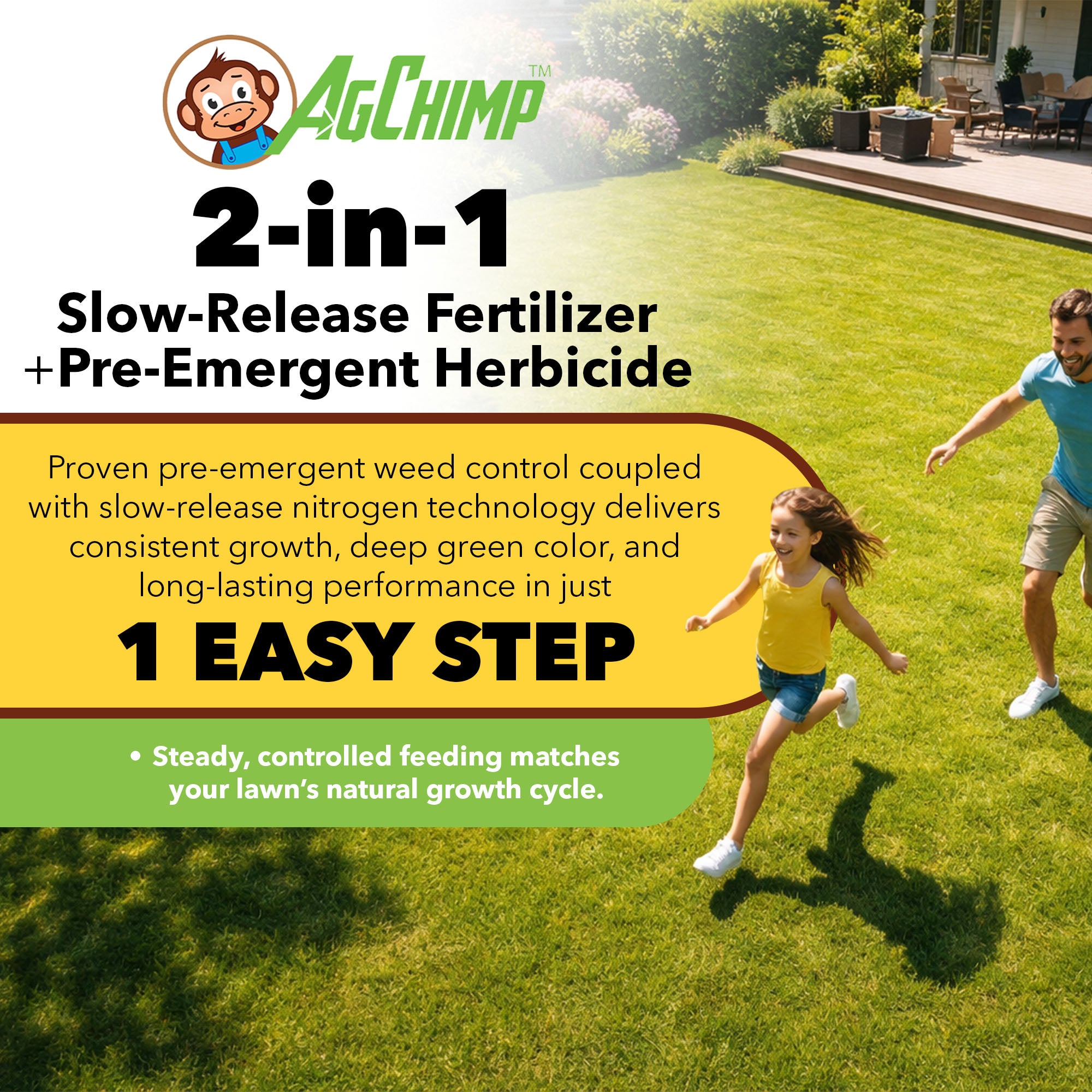 AgChimp 18-0-9 Prodiamine Pre-Emergent Herbicide and Lawn Fertilizer, 15lbs