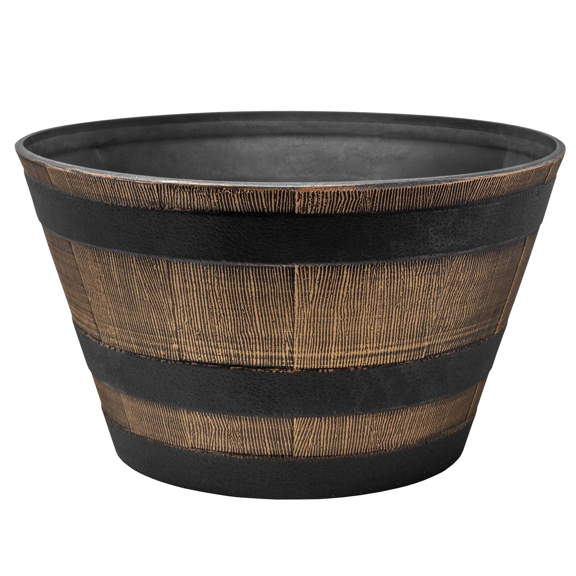 Garden Elements Timberline Barrel-Style Round Garden Planter
