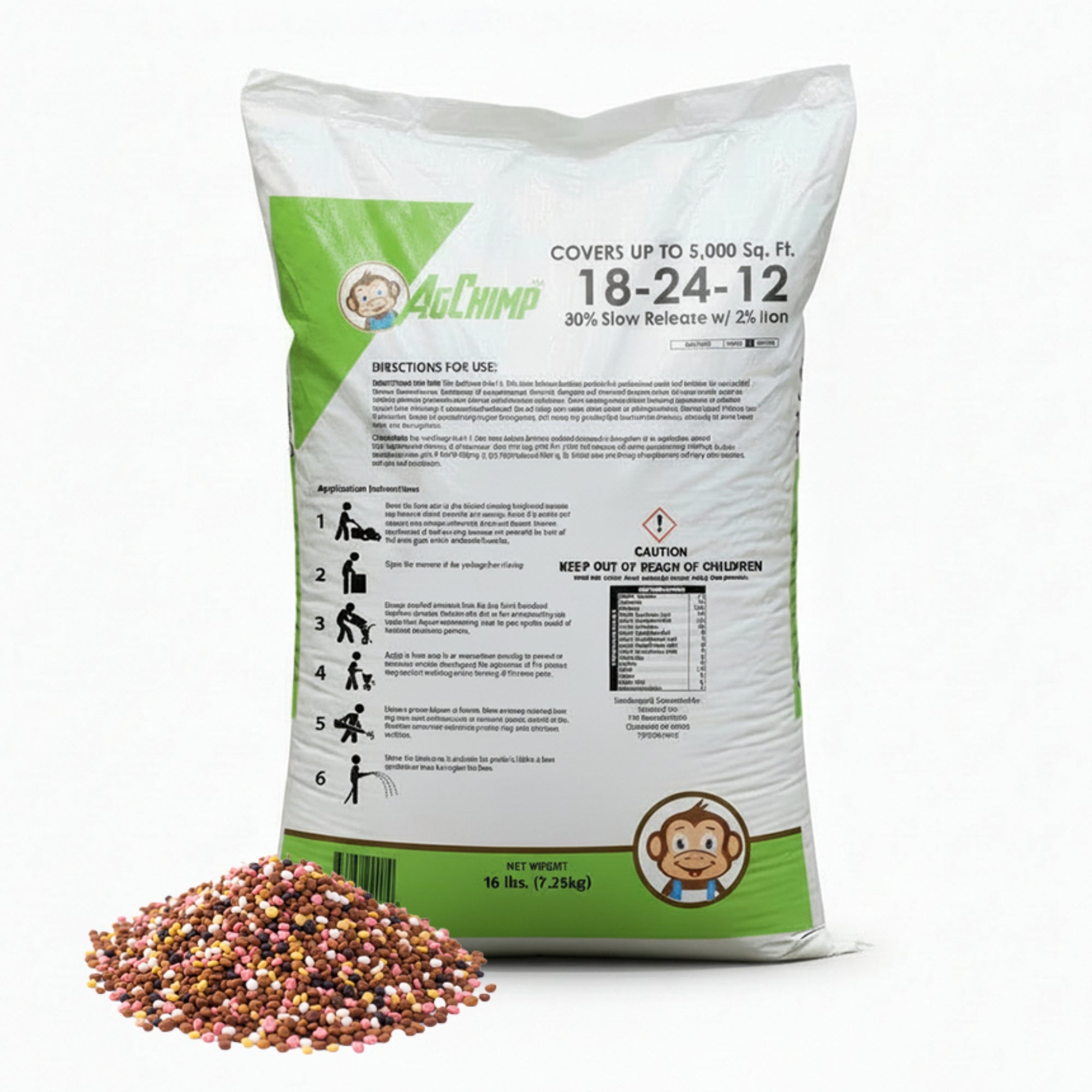 AgChimp 18-24-12 Professional Turf Starter Fertilizer, 16lbs, 5,000 sq ft