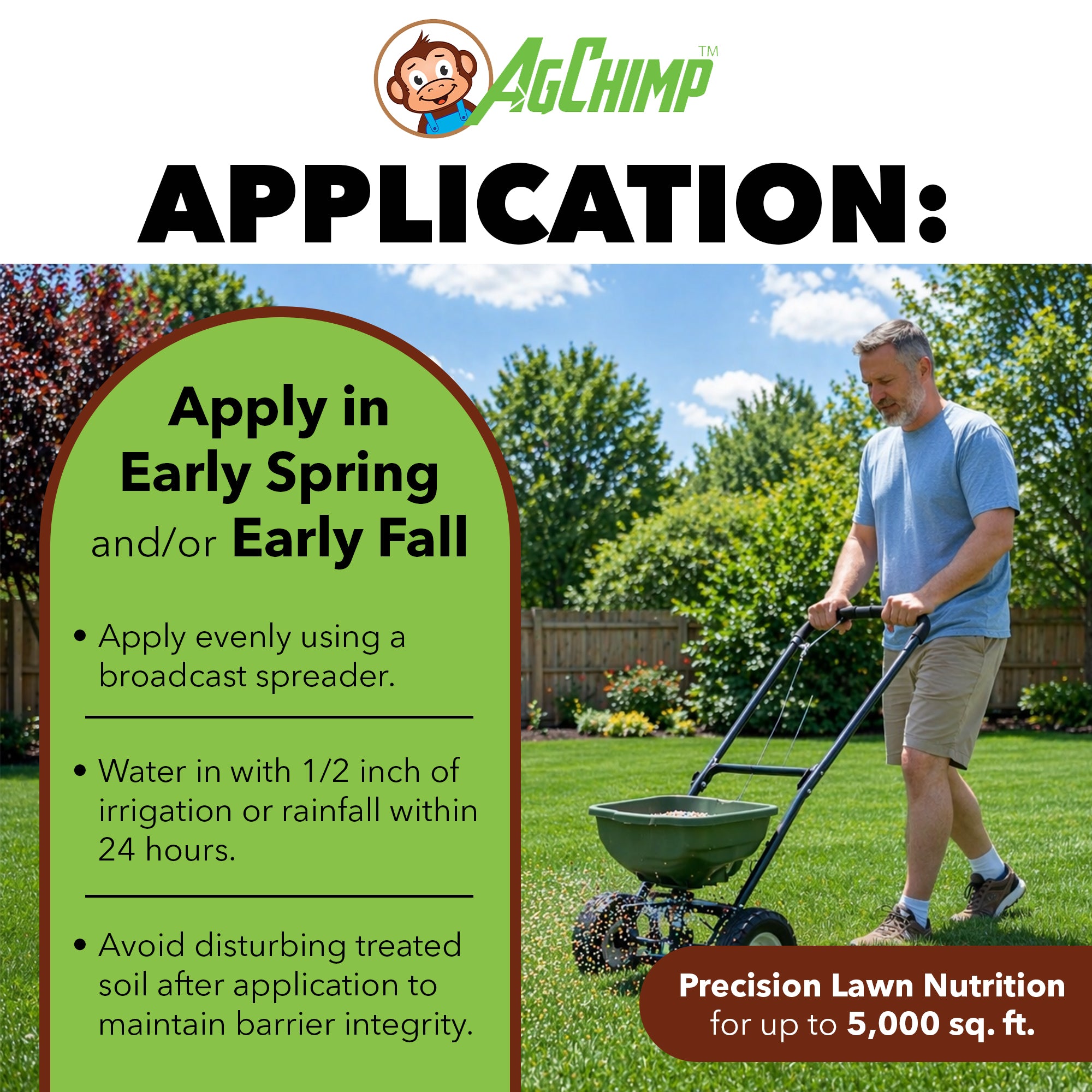 AgChimp 18-24-12 Professional Turf Starter Fertilizer, 16lbs, 5,000 sq ft