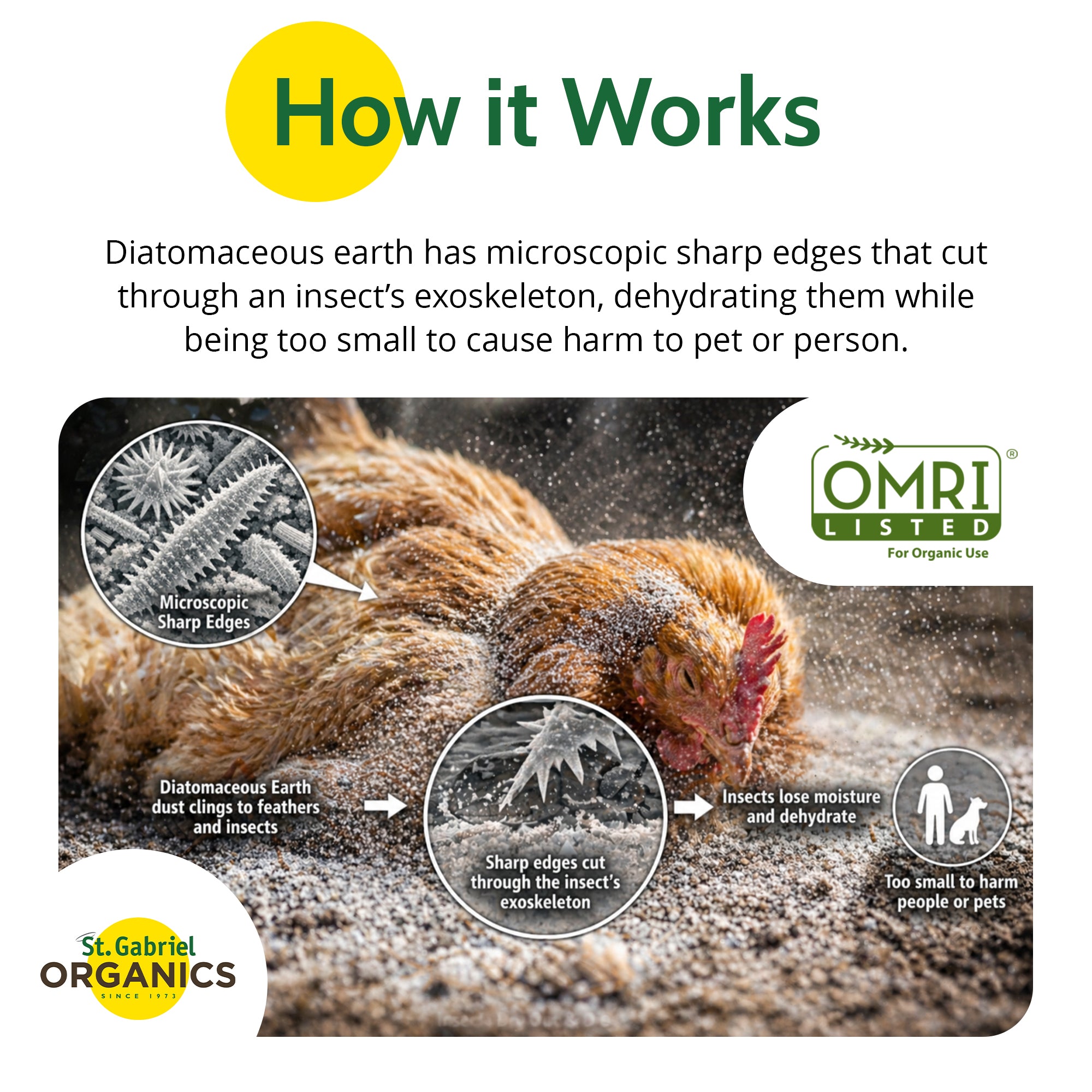 St. Gabriel Organics DE-Mite Chicken Dust Bath Diatomaceous Earth, 20oz