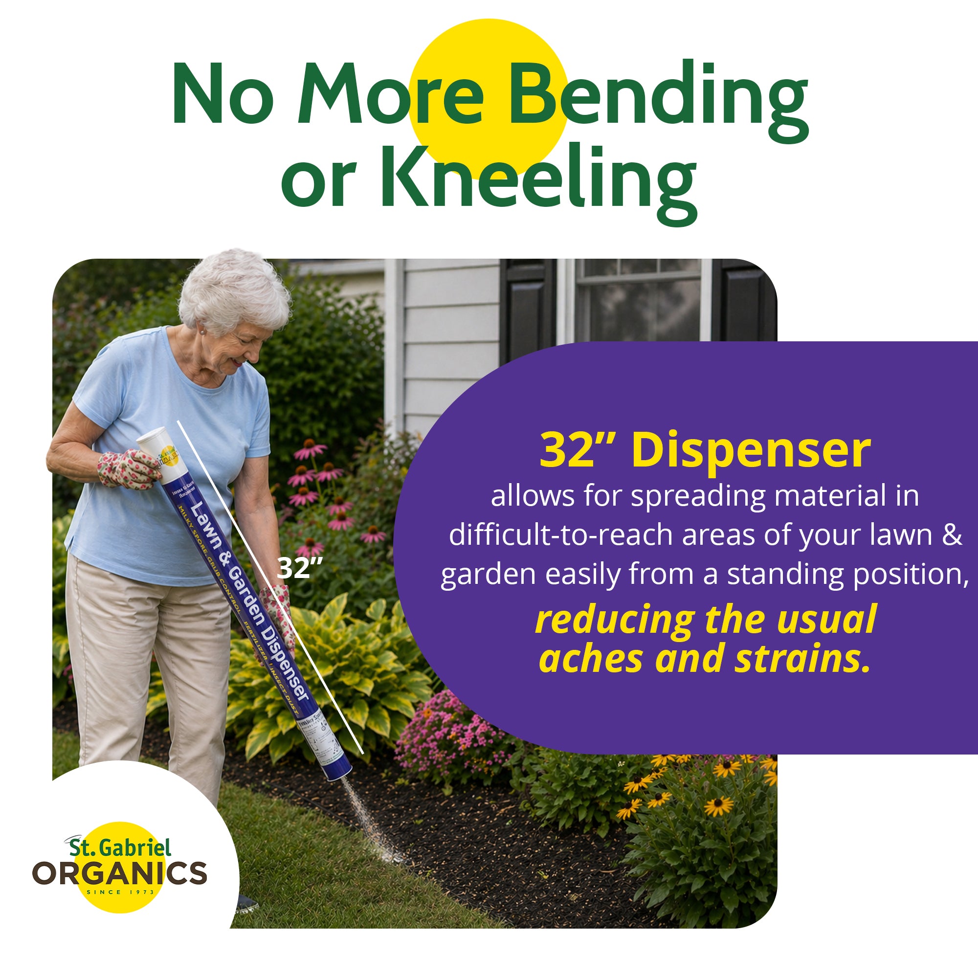 St. Gabriel Organic Lawn & Garden Dispenser for Applying Powdered Milky Spore