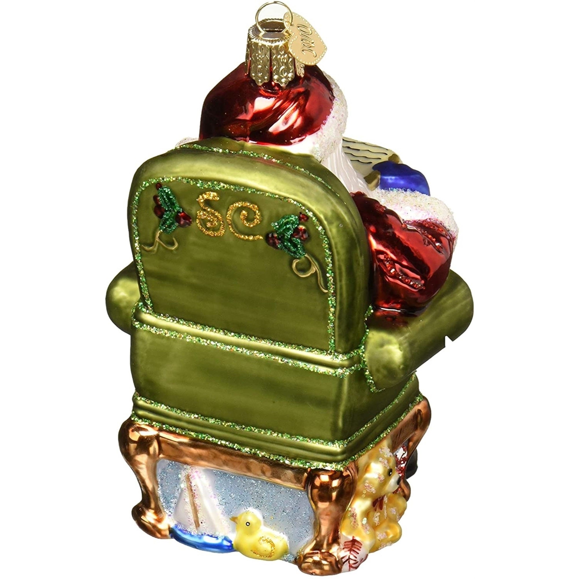 Old World Christmas Blown Glass Ornament for Christmas Tree, Santa Checking His List