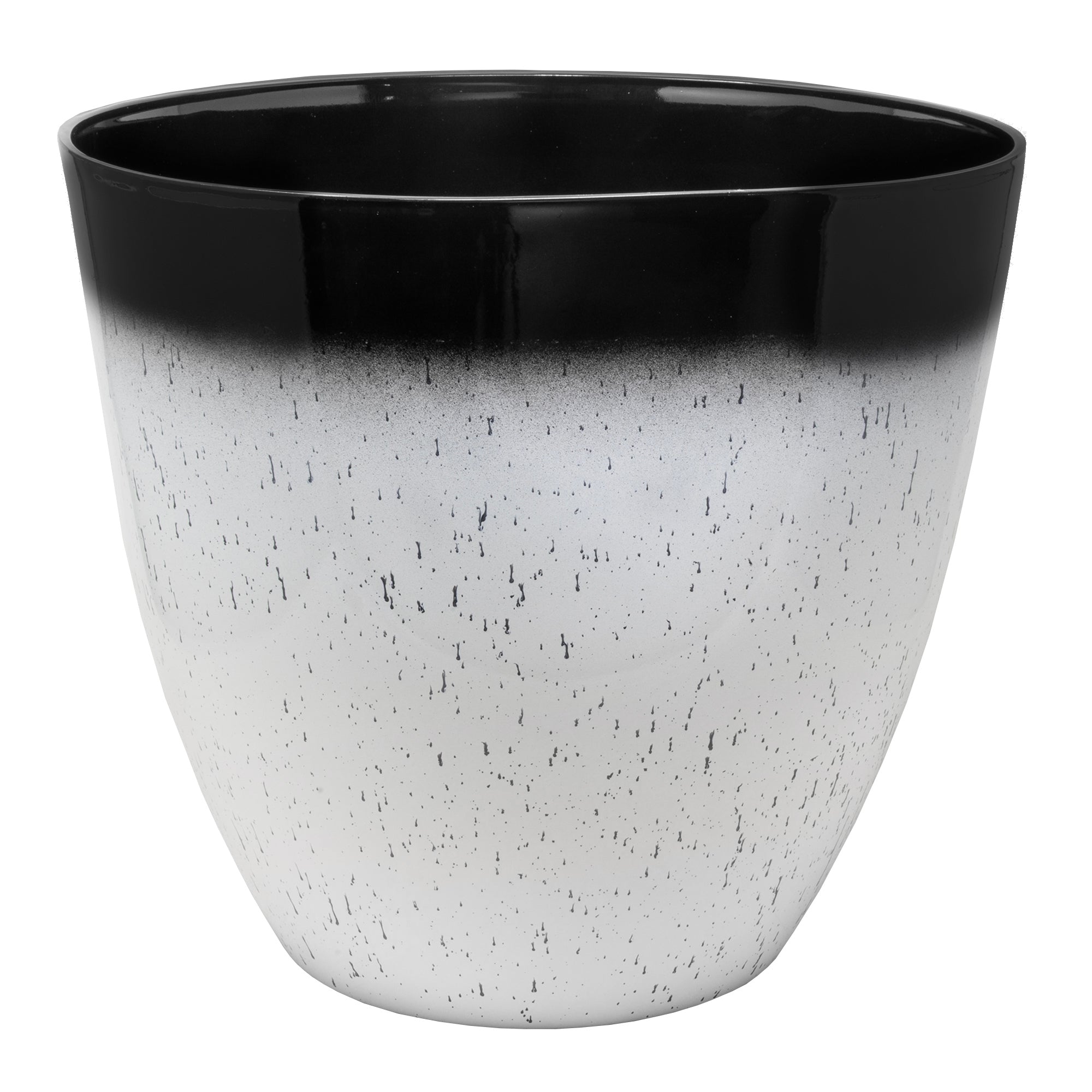 Garden Elements Silhouette Round Two-Toned, Speckled Garden Planter, 15in