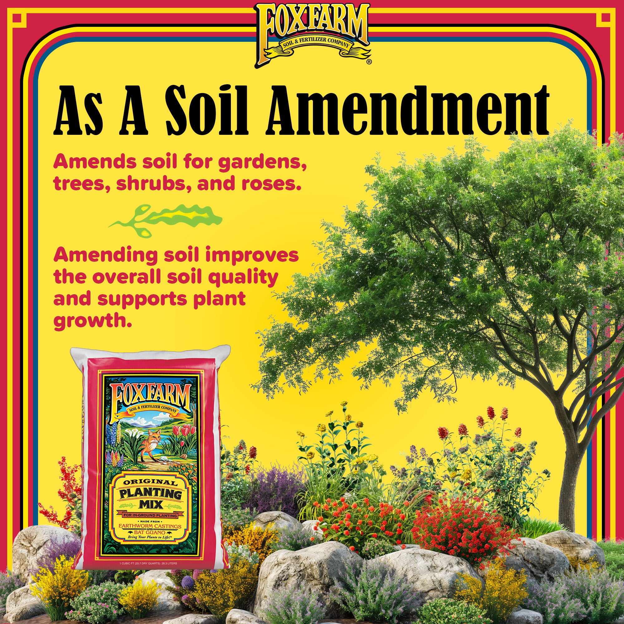 FoxFarm Original Planting Mix for In-Ground Planting, 1cu ft