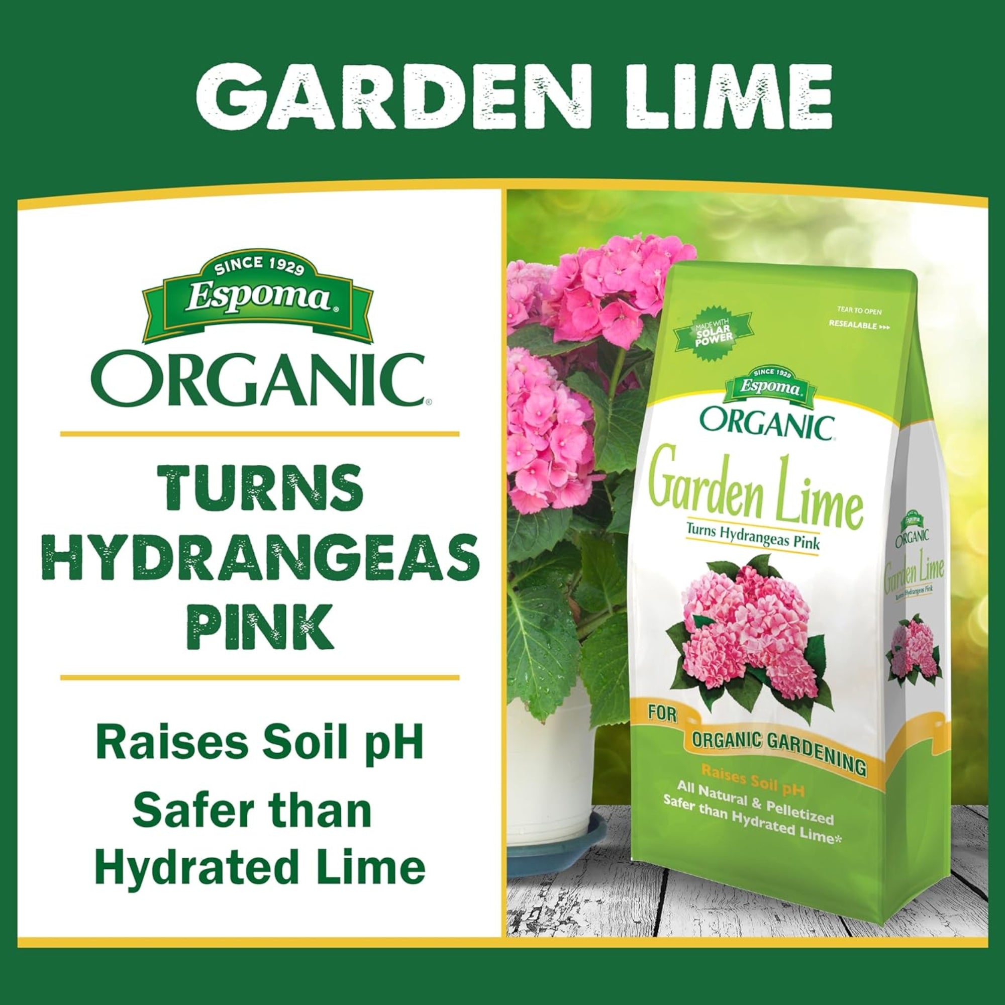 Espoma Organic Garden Lime Pelleted Soil Amendment to Raise Soil pH, 5lbs
