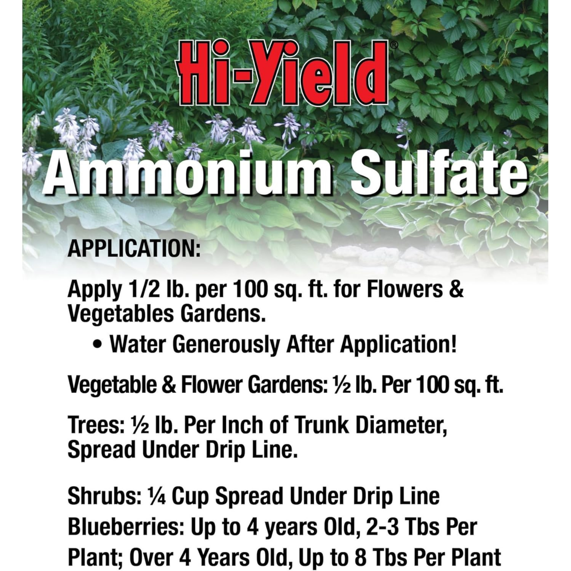 Hi-Yield Ammonium Sulfate 21-0-0 Lawn and Garden Fertilizer, 16lbs, 3,200sq ft