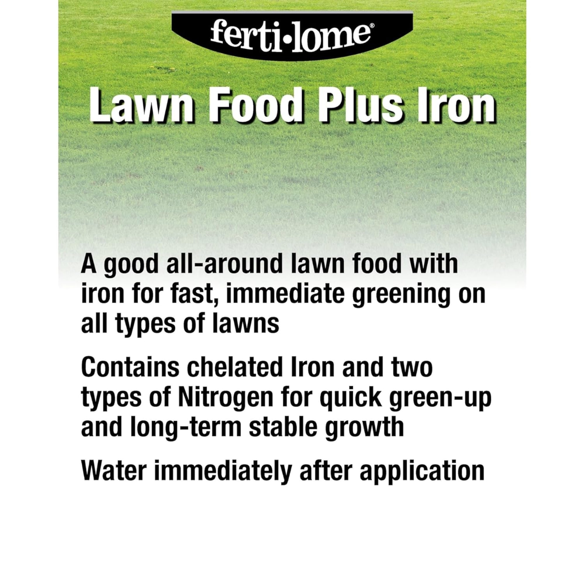 Fertilome Lawn Food Plus Iron, 24-0-4 Grass Fertilizer for All Lawns