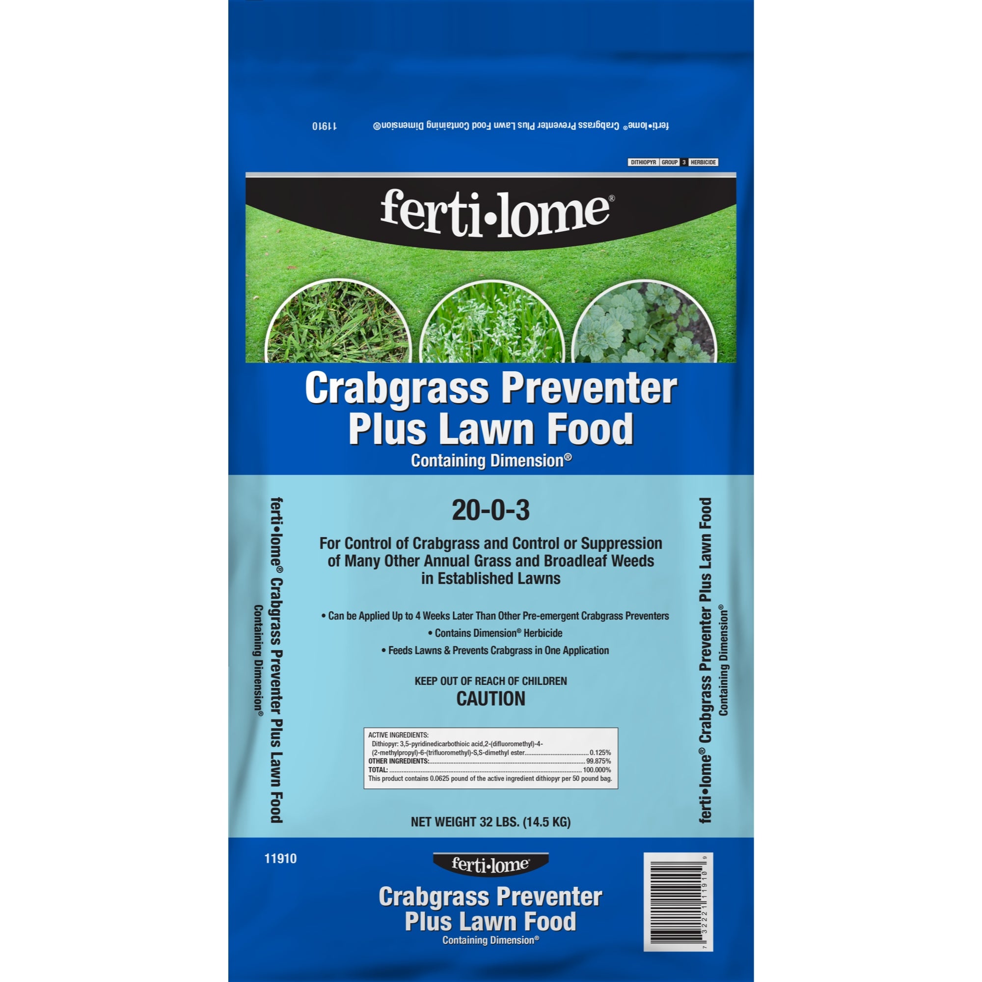 Fertilome Crabgrass Preventer Plus 20-0-3 Lawn Food with Dimension