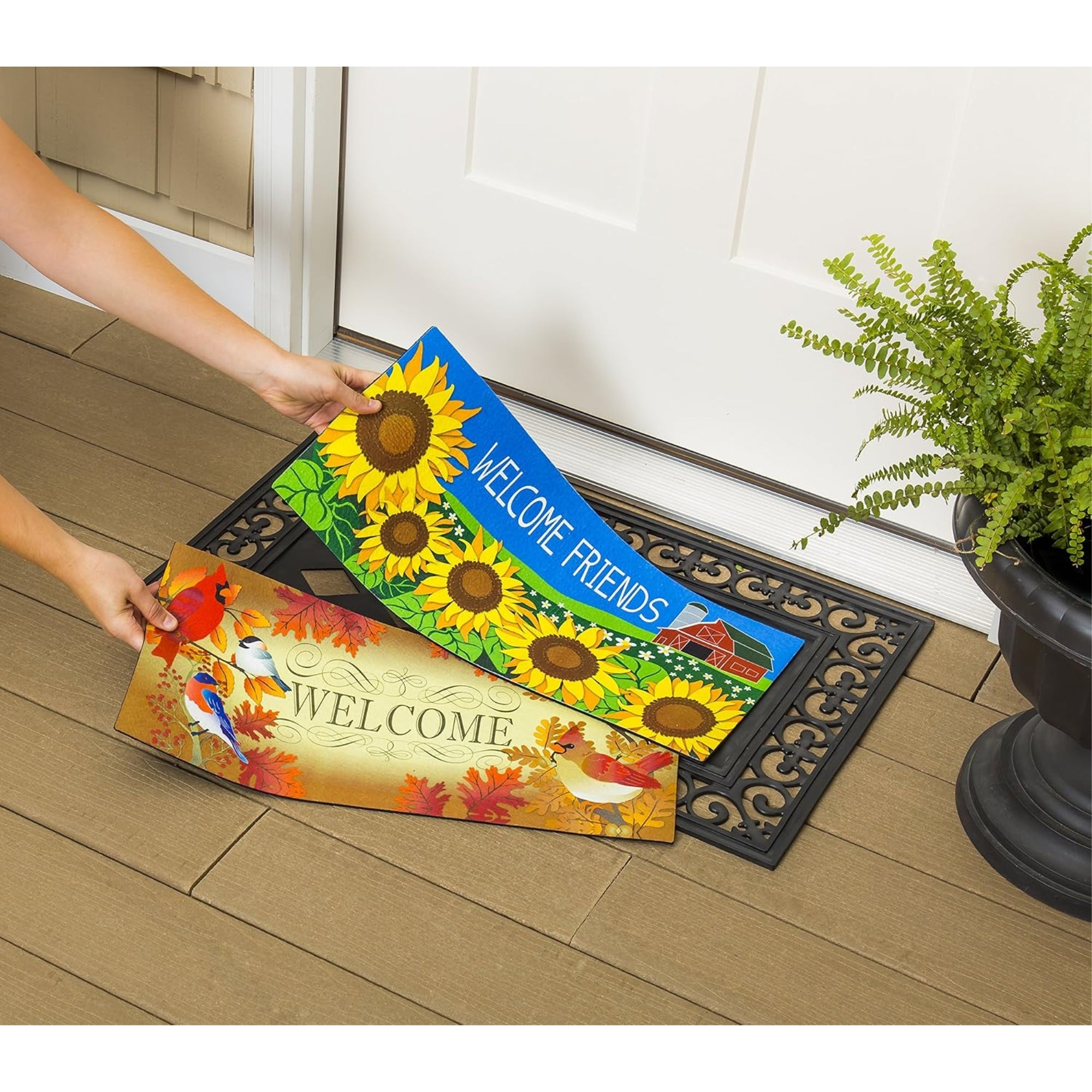 Evergreen Sassafras Non-Slip Switchmat Tray, Fleur De Lis Scroll