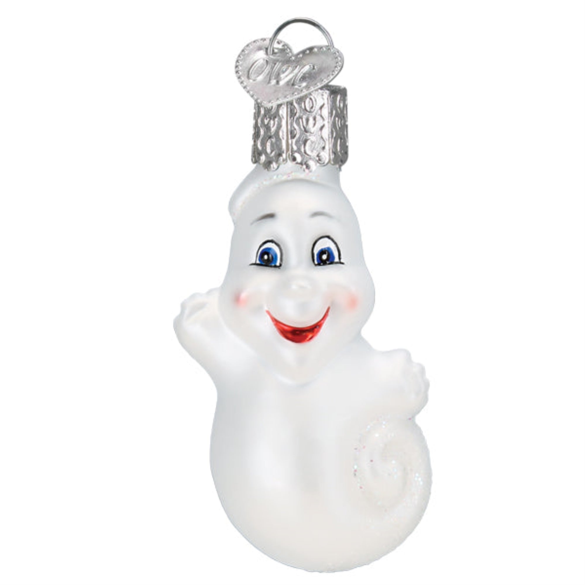 Old World Christmas Blown Glass Hanging Ornament for Halloween, Mini Ghost (with OWC Gift Box)