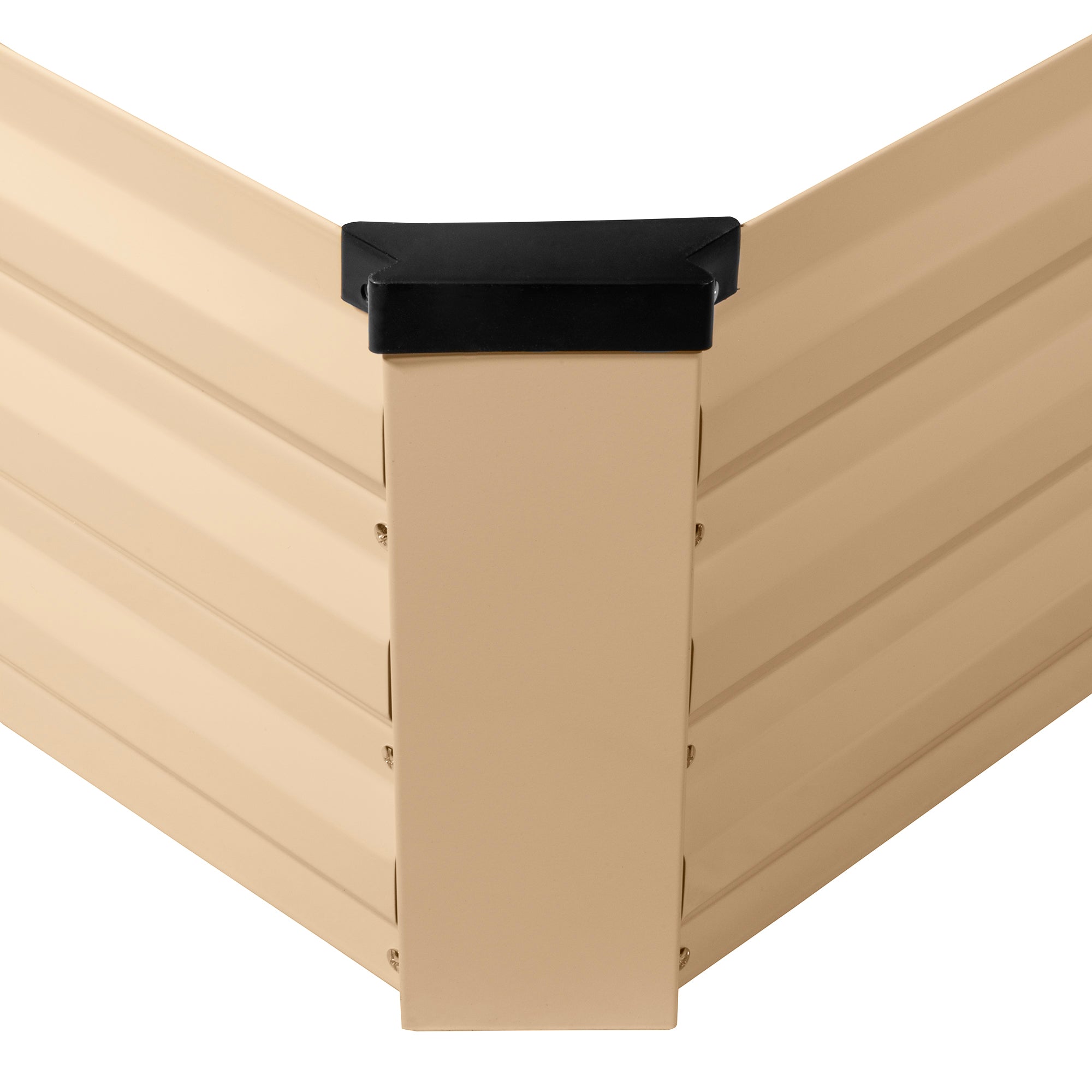 Garden Elements Metal Raised Garden Bed, Rectangle, Beige