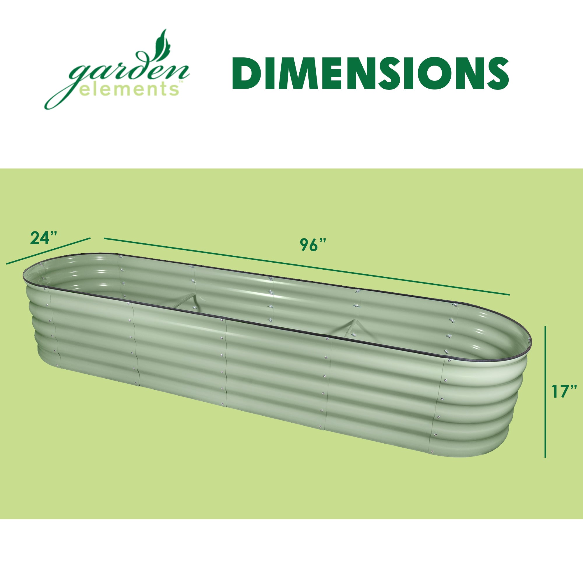 Garden Elements 9-1 Design Premium Raised Garden Bed, Light Green
